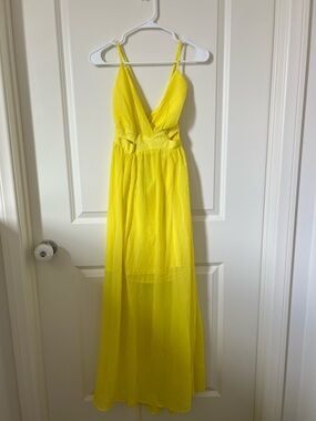 Active USA Bright Yellow Spaghetti-Strap Maxi Dress